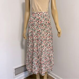 Sho‎ Sho Floral Tiered Maxi Skirt Green Pink Red Cream White Size M/L